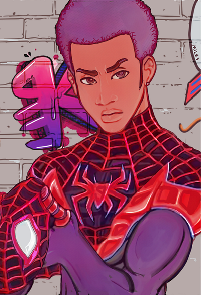 Miles Morales ( Spider-Man ) graphic design il illustration