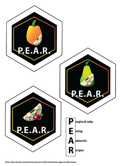 Honeycomb Fruit Project, or P.E.A.R Project branding graphic design logo vector