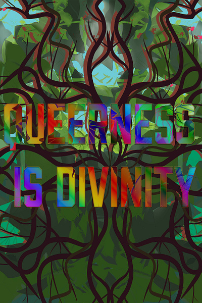 Queerness Is Divinity graphic design illustration lgbt poster pride