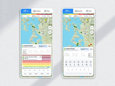 Browser Based Map Dashboard aqi chart dash dashboard data design graph map mobile saas ui uiux ux weather wind