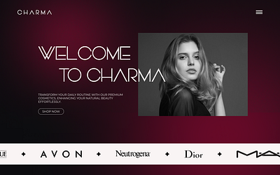 Cosmetic shop clean design cosmetic fragments graphic design hero section landing page makeup minimal minimal design red ui uiux user experience user interface ux web design