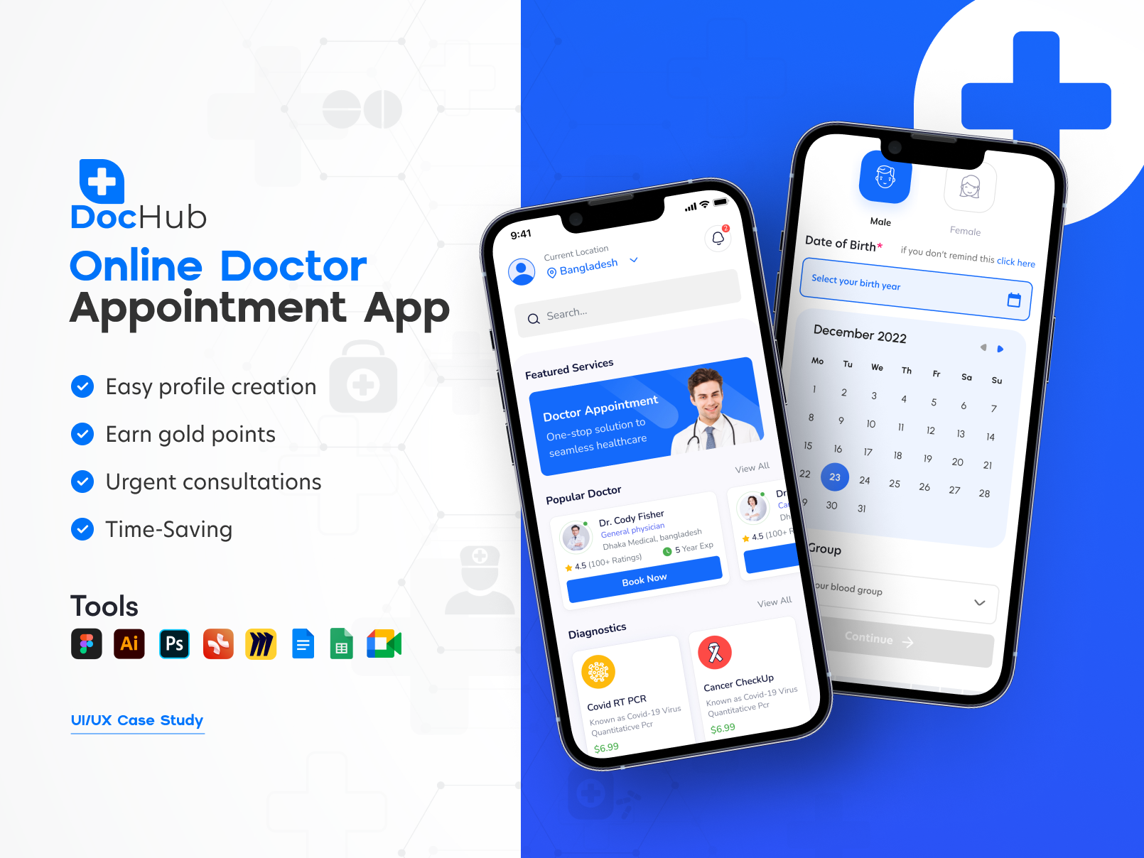 UX Case study: Doctor's appointment booking app, by Vidya Vijayanand