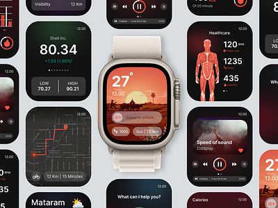 Apple Watch - UI Design apple applewatch bionic design healthcare illustration ios lockscreen mobile music smartwatch stock ui ui design uidesign ux watch