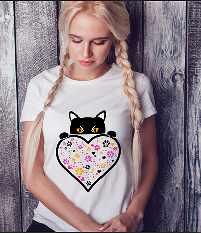 cat t-shirt design animals apparel cat catlover design graphic design graphicdesign happycatday holiday illustration international meow paw petlover t shirt t shirt design trendy typography unique world