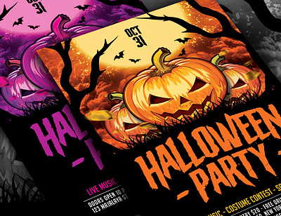 Halloween Party Flyer event flyer flyer design flyer template halloween design halloween event halloween flyer halloween poster halloween poster design poster poster design print design print template template