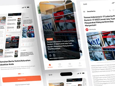 UntukWarga.id - News Mobile Apps app branding design graphic design illustration illustrator mockups news ui vector