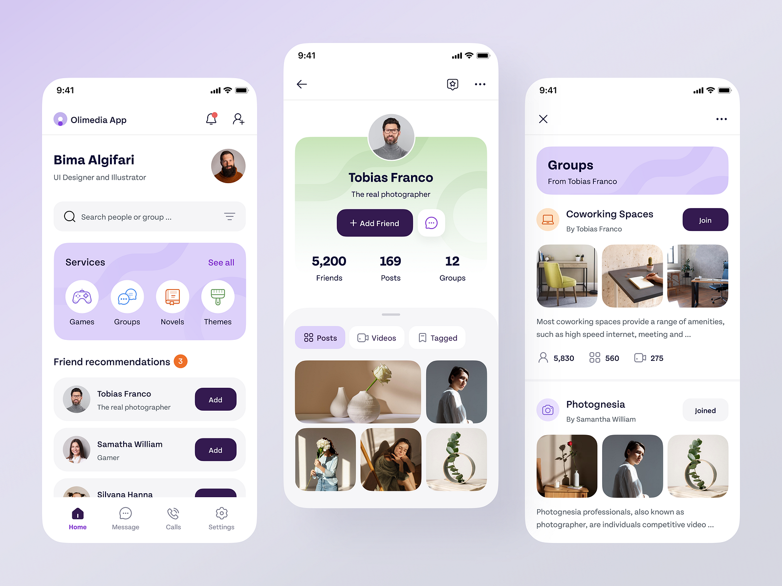 Message and Calls Social Media App by Pandi Atuk on Dribbble