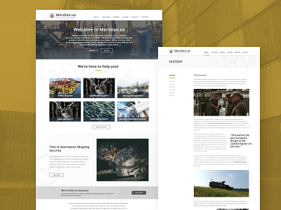 Meridan Website content content page graphic design homepage military production site template design ui uiux ux web web design website