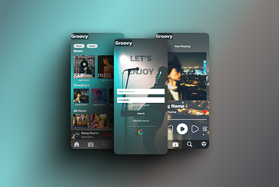 Music App/Another Design(Groovy) app appdesign musicapp ui