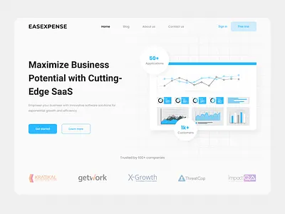 Easexpense: Hero Section Design clean client hero hero design hero section minimal modern saas saas hero saas landing page saas website ui ux web design website