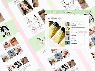 E-commerce cosmetics 🌱 Grown Alchemist branding design e commerce e commers green landing nature plant ui ux