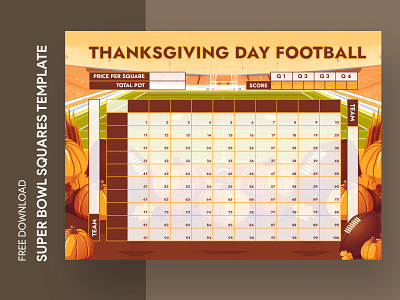 Thanksgiving Football Squares Game Free Google Docs Template bowl docs football football squares free google docs templates free template free template google docs google google docs nfl playoff print printing squares super super bowl superbowl template thanksgiving thanksgiving game