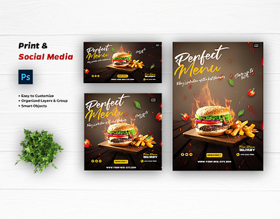 Social Media & Flyer Food facebook post flyer food graphic design instagram post promotion restaurant social media design social media post social media template