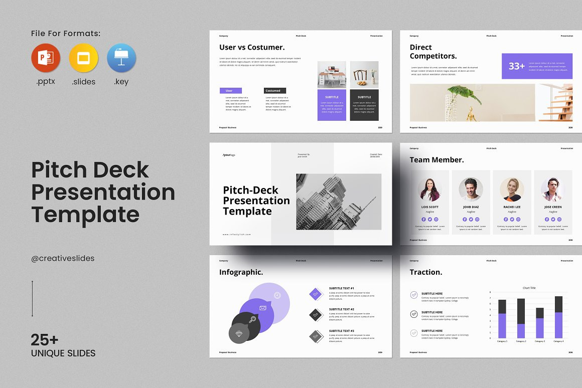 Pitch Deck PowerPoint Template 3d annual branding design graphic design illustration logo powerpoint startup template ui
