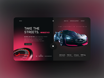 E - Car Landing Page 3d animation branding graphic design logo motion graphics ui