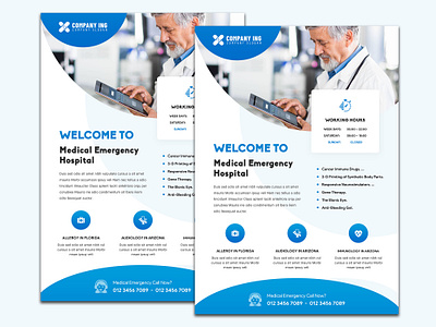 Modern medical flyer template care