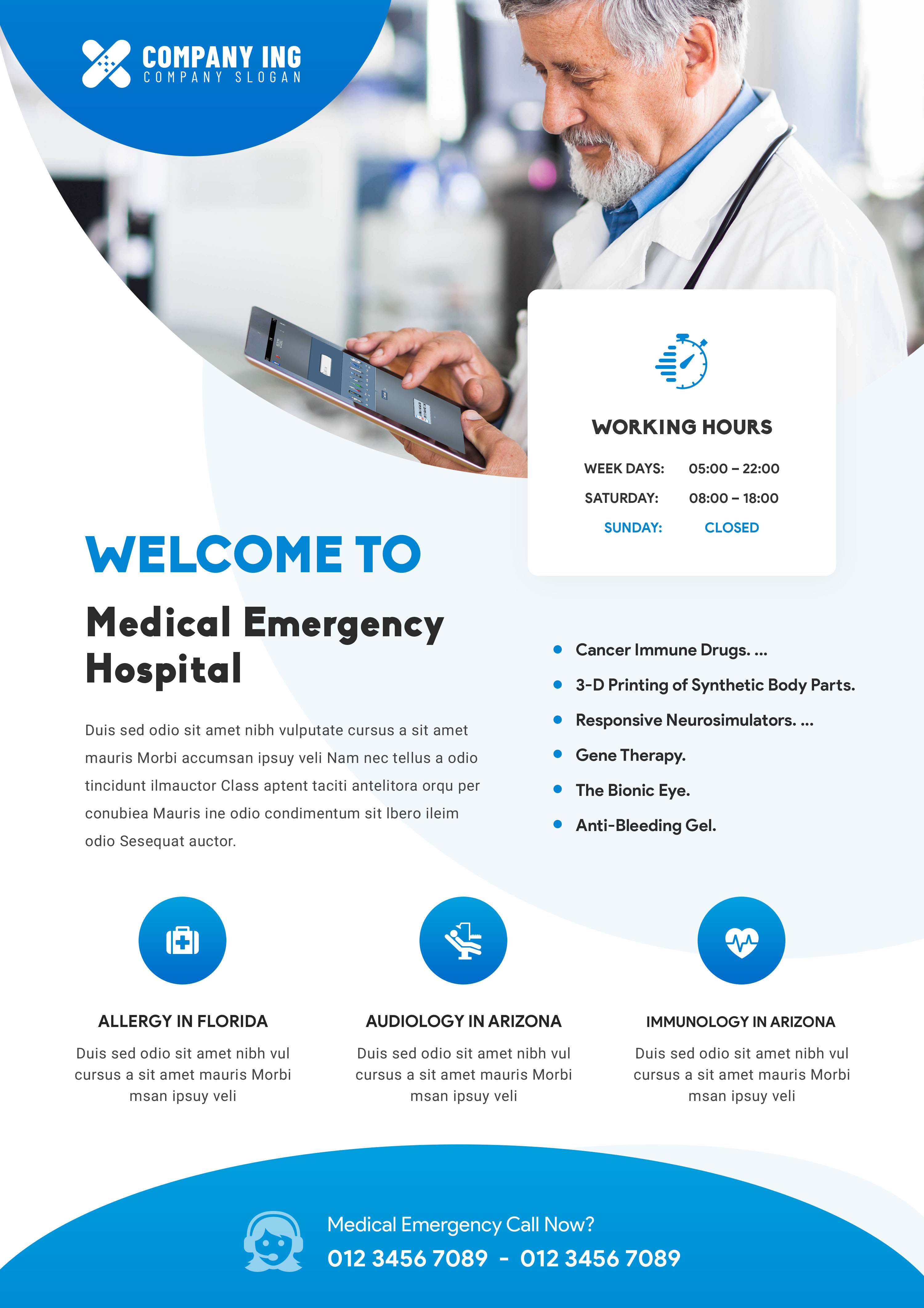 Modern medical flyer template by Sakhawat Hossen on Dribbble