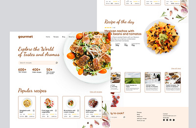 Recipes landing page design figma graphic design landingpage recipes restaurant site ui web design