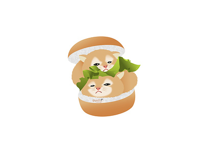cat burger illustration burger cat cats food illustration