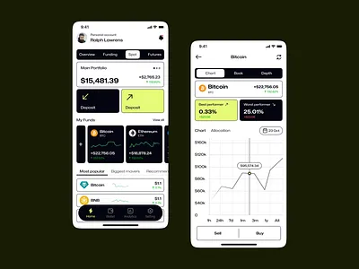 Crypto Wallet App app design app layout bitcoin calculation crypto app crypto wallet app dashbaord defi app earning ethereum exchange finance app fintech app graph minimal mobile app purchase token wallet web3