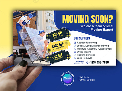 Moving Expert Direct Mail EDDM Canva Template Vol.02 moving postcard