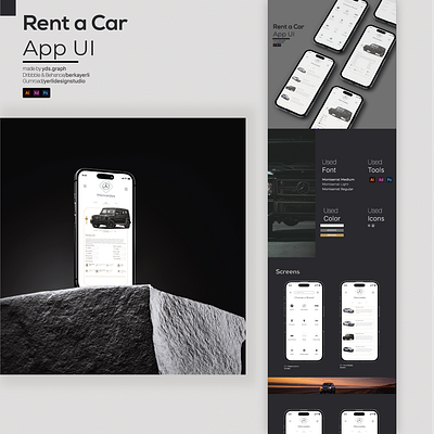 Rent a Car - App UI 3d adobe xd app app ui branding design font free graphic design illustration logo mercedes mock up motion graphics photoshop rent a car ui ui design