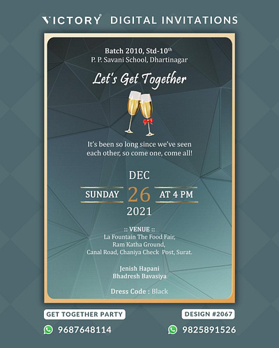 Get Together Ceremony Glasses Illustrations, Design no.2067 graphic design