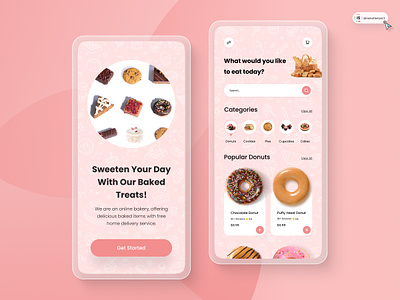 Bakery App Design 3d animation art branding digitaldesign donut app ecommerce flatdesign food graphic design illustration innovationsync logo mobile motion graphics nft product design shopify ui webdesign