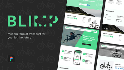 BLIMP - Your modern bicycle about us page blog page color theory design e bike website figma homepage landing page logo shop page typography ui web design