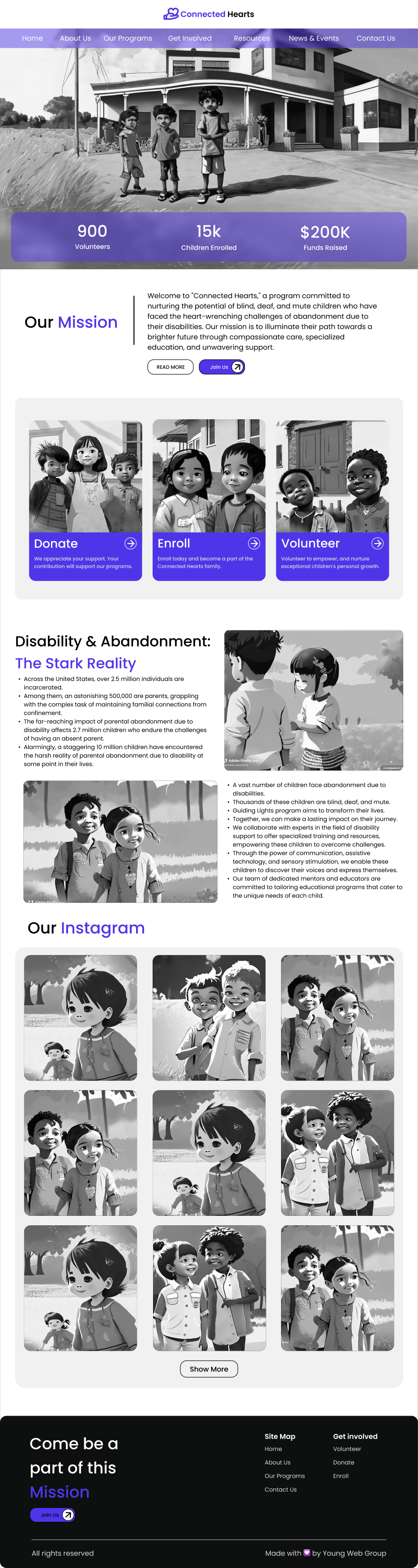 Connected Hearts- NGO site adobeillustartor agency design designagency figma graphicdesign logo ngo nonprofitorganization productdesign ui uiux ux webdesign
