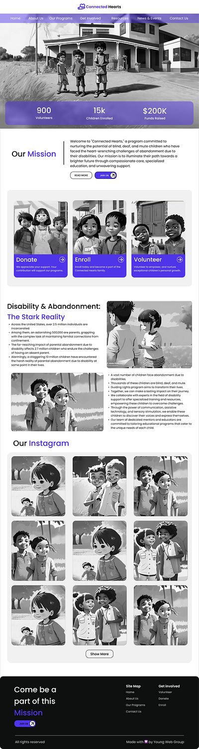 Connected Hearts- NGO site adobeillustartor agency design designagency figma graphicdesign logo ngo nonprofitorganization productdesign ui uiux ux webdesign