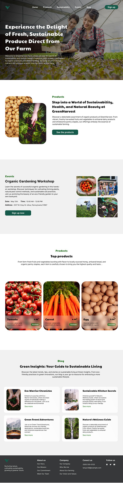 Eco-farm design figma ui ux web web design website