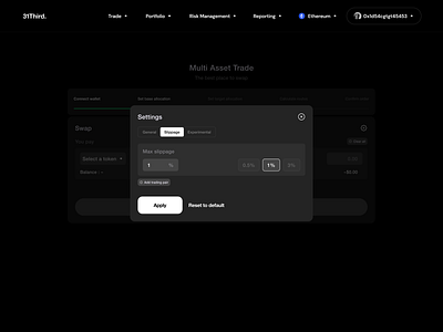 Multi Asset Swap - Settings (Slippage)