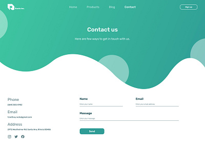 Roots inc. (contact us) figma ui ux web