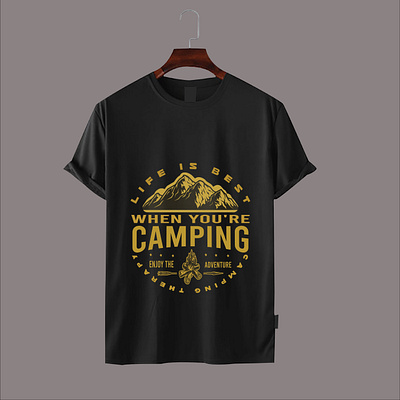 Life is best camping t shirt desing 3d animation branding graphic design logo motion graphics ui