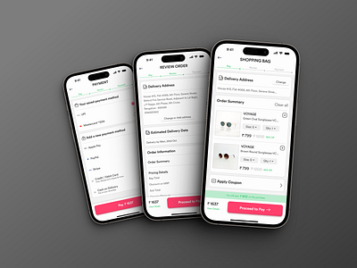 Checkout Screens 100 days ui challenge checkout screen concept conceptual design daily ui design figma light mode mobile app cpncept ui ui design ui designer ux