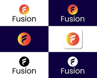 Fusion logo design, logo design 3d animation branddesign branding design graphic design illustration logo logodesign minimalist technology wordmark