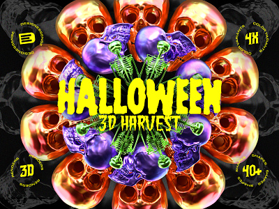 Design Assets: 3D Halloween Collection 3d 3d shapes abstract assets branding download free halloween hand horror illustration logo modern objects resources scary skeleton skull spooky tomb