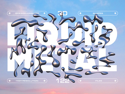 Design assets: 3D Liquid Metal Shapes Collection 3d abstract assets branding chrome download fashion free geometric geometrical illustration liquid metal modern objects poster resources shapes ul webdesign