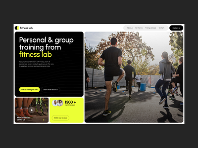 Fitness Lab — website design fitness gym hero section landing page running sport training ui uiux