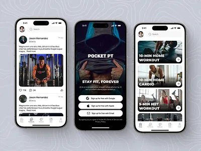 Fitness App - iOS UI UX Design app app design apple design figma fitness graphic design gym gym app ios app minimalistic prototype social splash ui ui design ui ux ui ux design wireframe workout