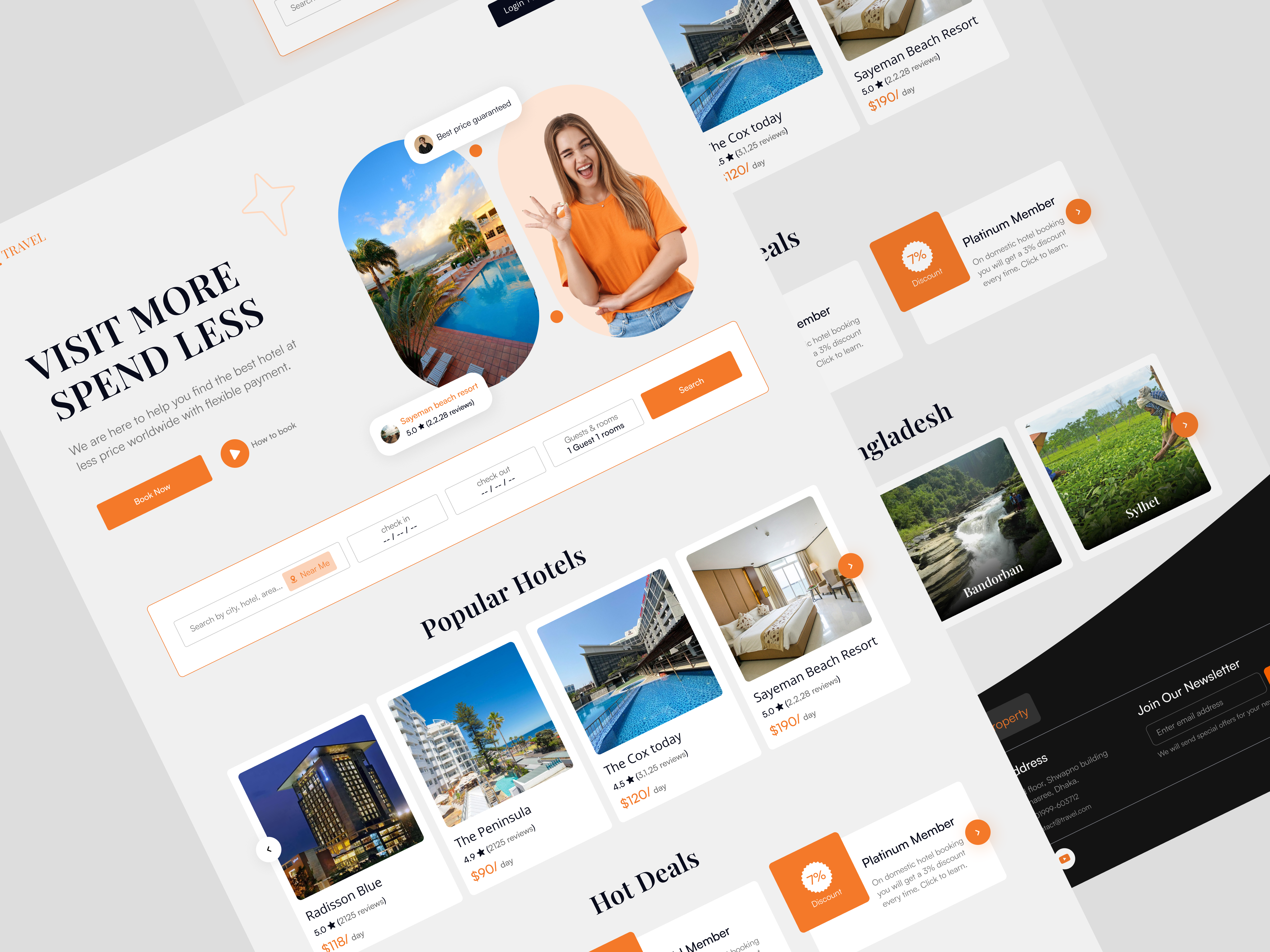 Hotel Booking Website beautiful website design browser mockup clean website design header section design home page design hotel booking landing page hotel booking website landing page landing page design minimal website design modern landing page responsive website responsive website design travel landing page design travel website ui ux design uiux web design web ui design website design