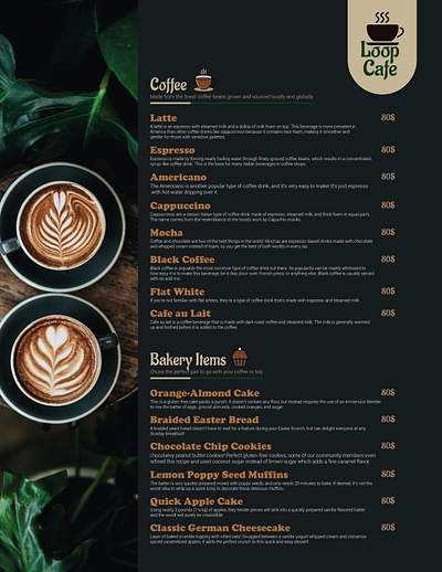Coffee Shop Menu Design branding design flyer graphic design illustration socia