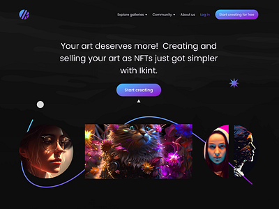 Ikint- An NFT web Hero Section copy hero section ui ux web design website