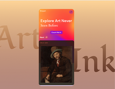 Discover Art with SheyArt. 3d ai branding brown design dribble graphic design illustration logo mobile ui mobile ux motion graphics navigation purple trending ui ux vector web design