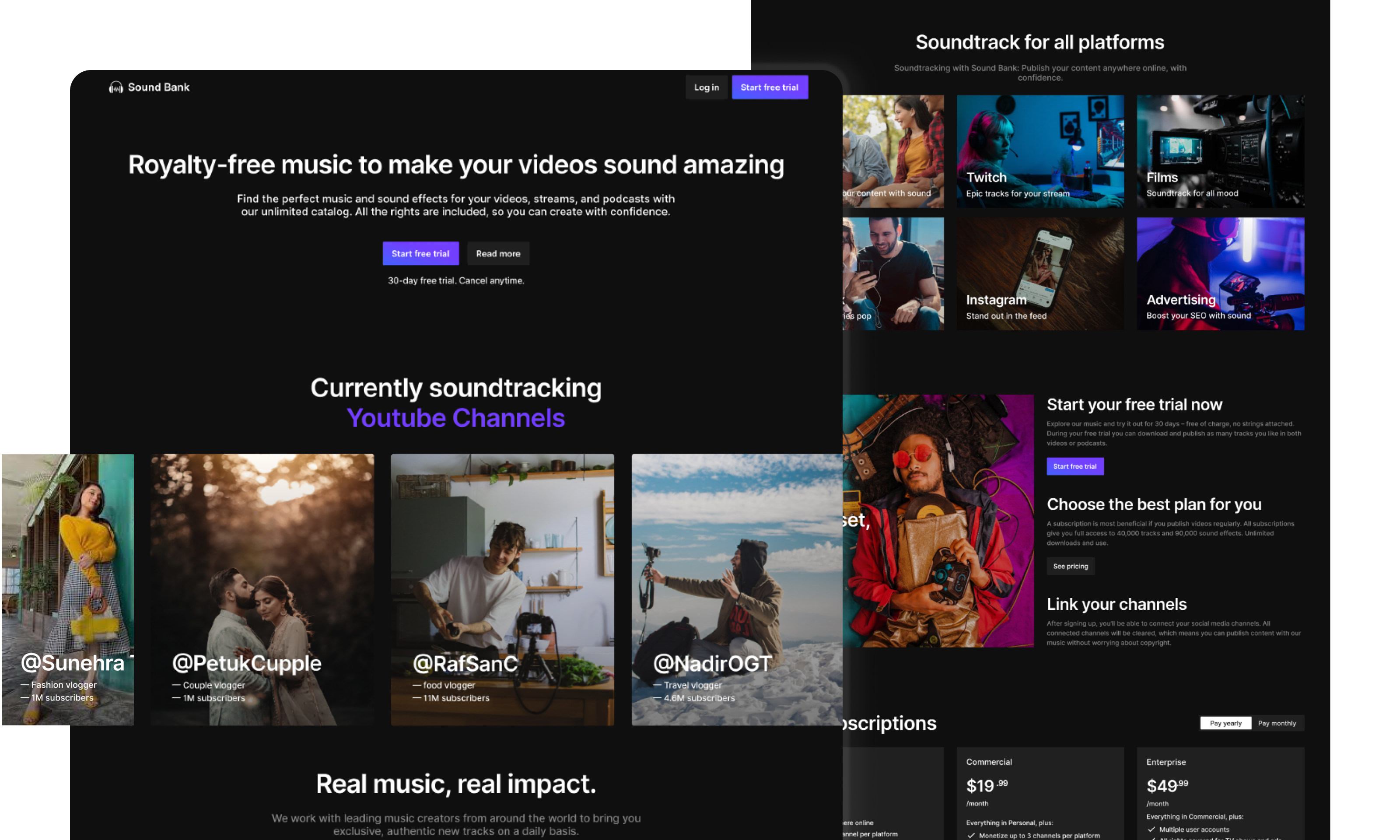 Stock Music Website Design music ux design web design