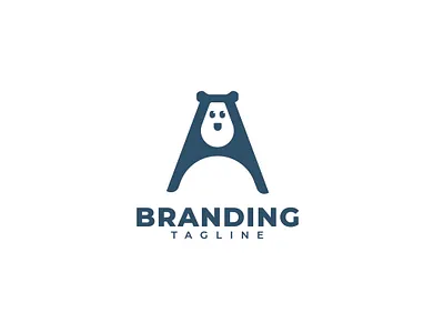 Letter A Panda Logo animal animalogo logo logoforsale logopanda panda