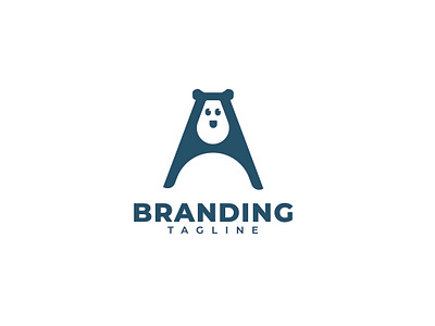 Letter A Panda Logo animal animalogo logo logoforsale logopanda panda