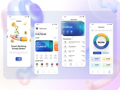 Finance / Internet Banking Mobile App app app design bank banking banking app finance finance app fintech glassmorphism interface mobile mobile app mobile app design mobile design mobile ui modern product design ui design uiux wallet