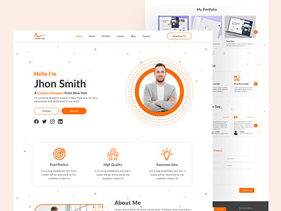 Portfolio Website Landing Page Design. business landing page business website corporate website graphic design landing landing paage landing page landing page template portfolio portfolio tamplate portfolio website site template ui ui design ux web page website landing page